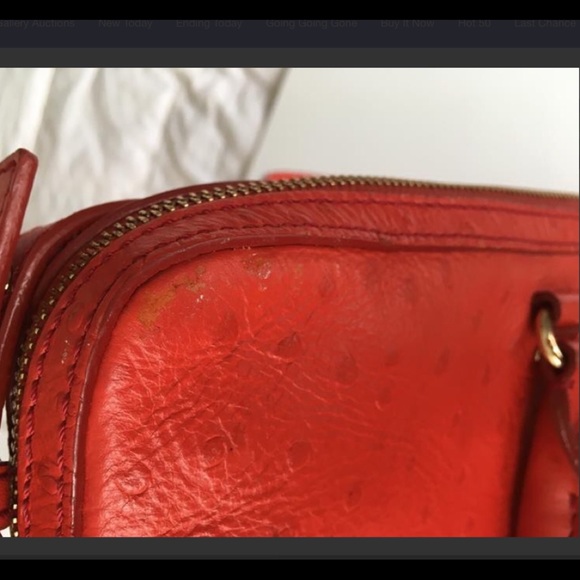 Kate Spade Red Ostrich Laptop Bag PO91 - Picture 7 of 7